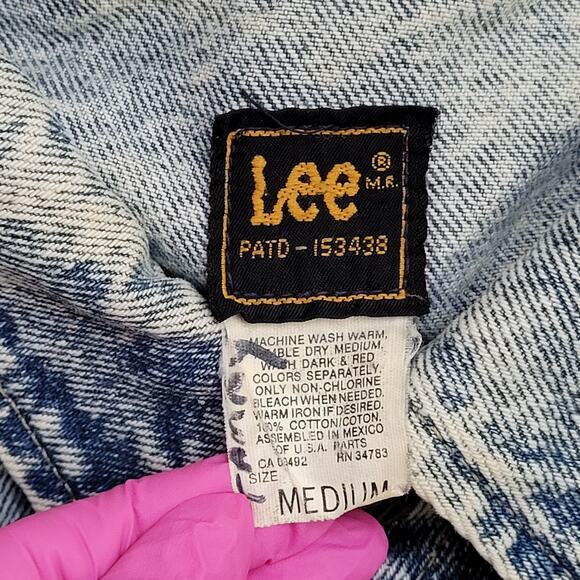 Vintage LEE Riders Denim Jacket Medium 22x25 Crop PATD-153438 - Picture 4 of 16